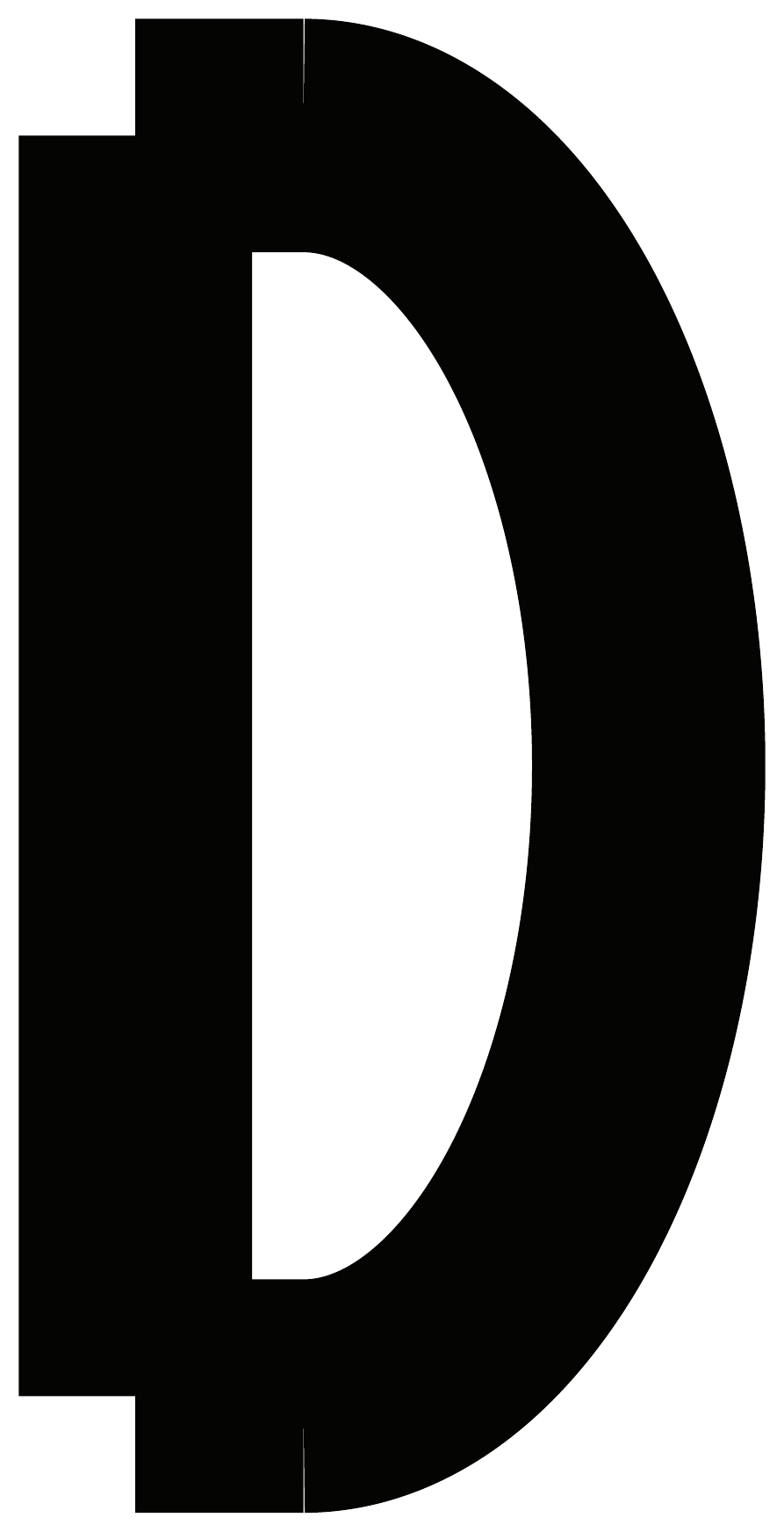 Letter D — stencil